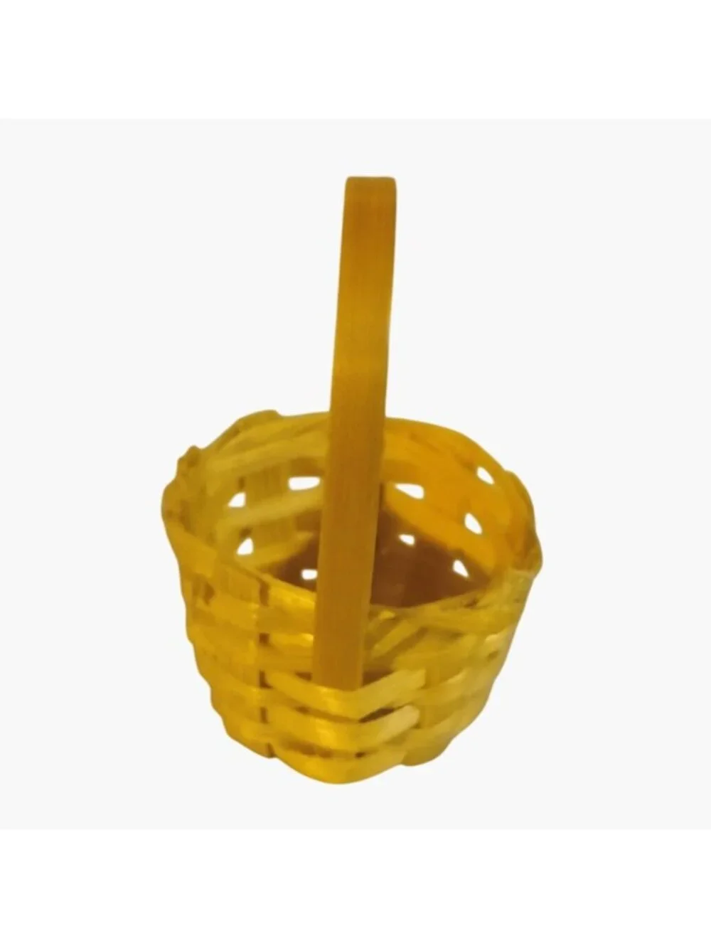 Miniature Woven Basket With Handle 1 inch Dollhouse Easter Lot 2